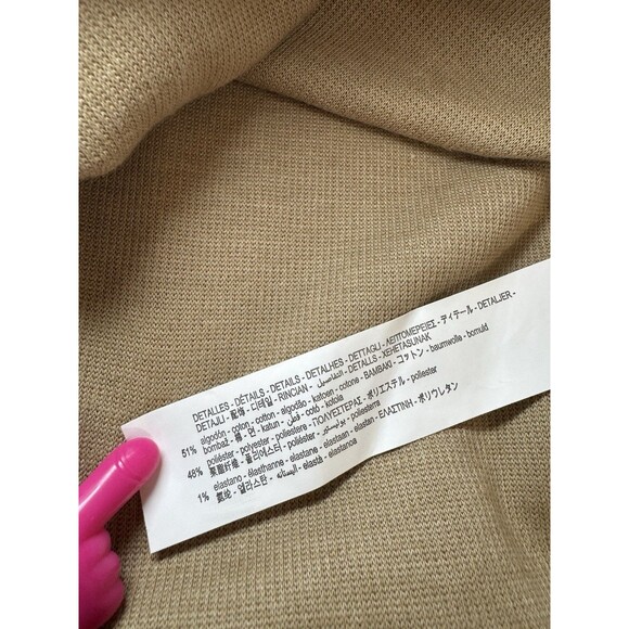 Zara  Brown Knit Sleeveless Turtleneck Neutral Sweater RawHem Soft Feel Women S - Picture 8 of 9